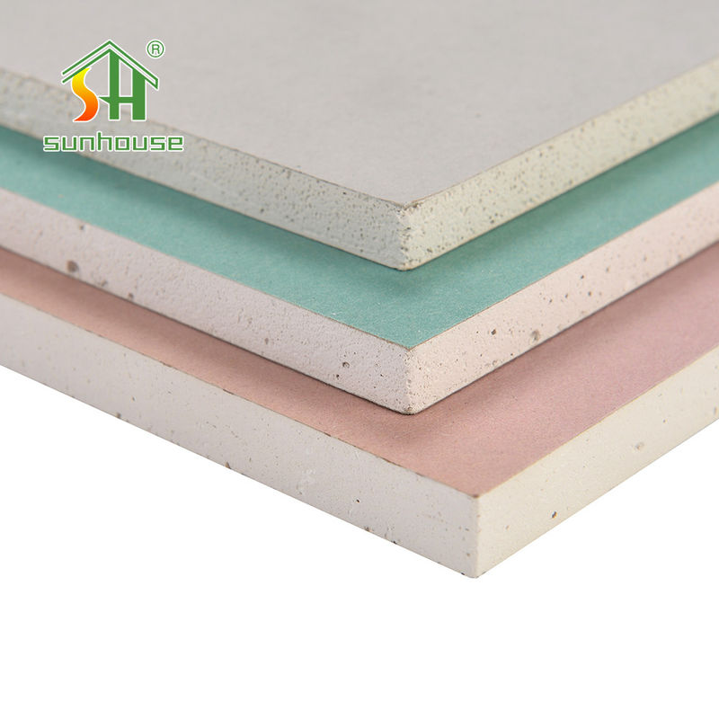 Green Color 9mm Plasterboard Sheets , Sheetrock Gypsum Board For Office