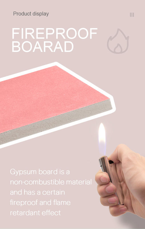9mm Fire Resistant Plasterboard Sheetrock For Drywall Partition