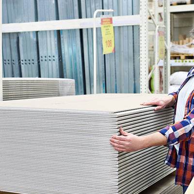 Rectangle Gypsum Board Ceiling Interior Non Combustible Gypsum Core Fire Resistant Plasterboard