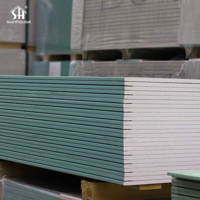 Good price Green Moisture Resistant Gypsum Board for Interior Walls, Ceilings and Damp Room Applications online