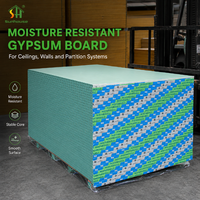 Paper Faced Plasterboard Panel with Dense Gypsum Core Strong Face Bond and Clean Edges for Interior Partition Projects