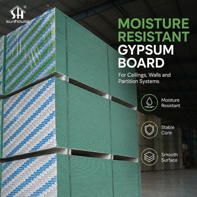 Humidity Resistant Gypsum Wall Panel for Laundry Rooms Basements Kitchens Utility Areas and Interior Partitions